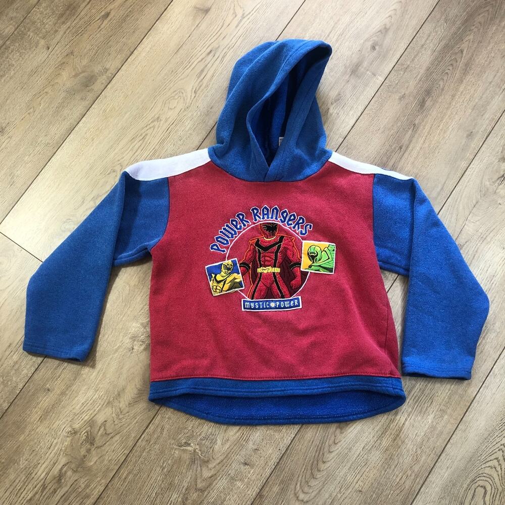 Power Rangers Jacket Boys Youth 7 Blue Long Sleeve Hoodie Mighty Morphin Kids